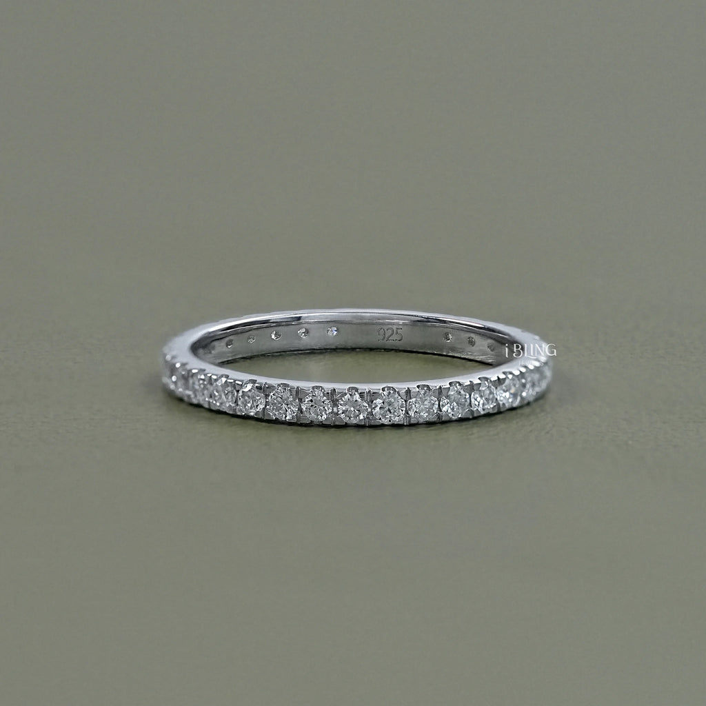 Round Lab Diamond Full Eternity Wedding Band
