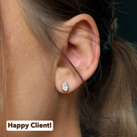Oval Cut Diamond Screw Back Earrings