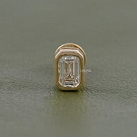 Emerald Cut Lab Diamond Stud Earring