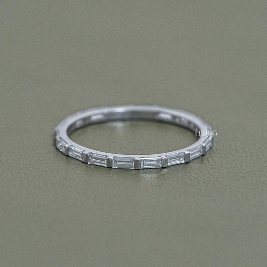 Baguette Cut Bar Set Eternity Wedding Band