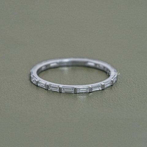 Baguette Cut Bar Set Eternity Wedding Band