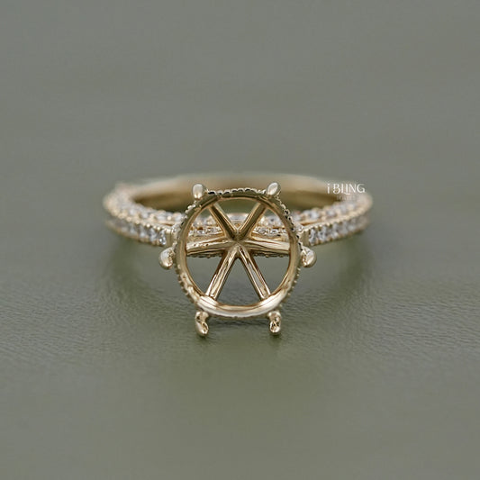 Round Shape Semi Mount Engagement Ring