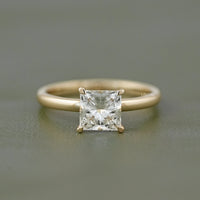 Princess Lab Diamond Solitaire Engagement Ring