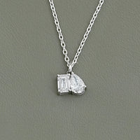Pear & Emerald Cut Lab Grown Diamond Toi Et Moi Necklace