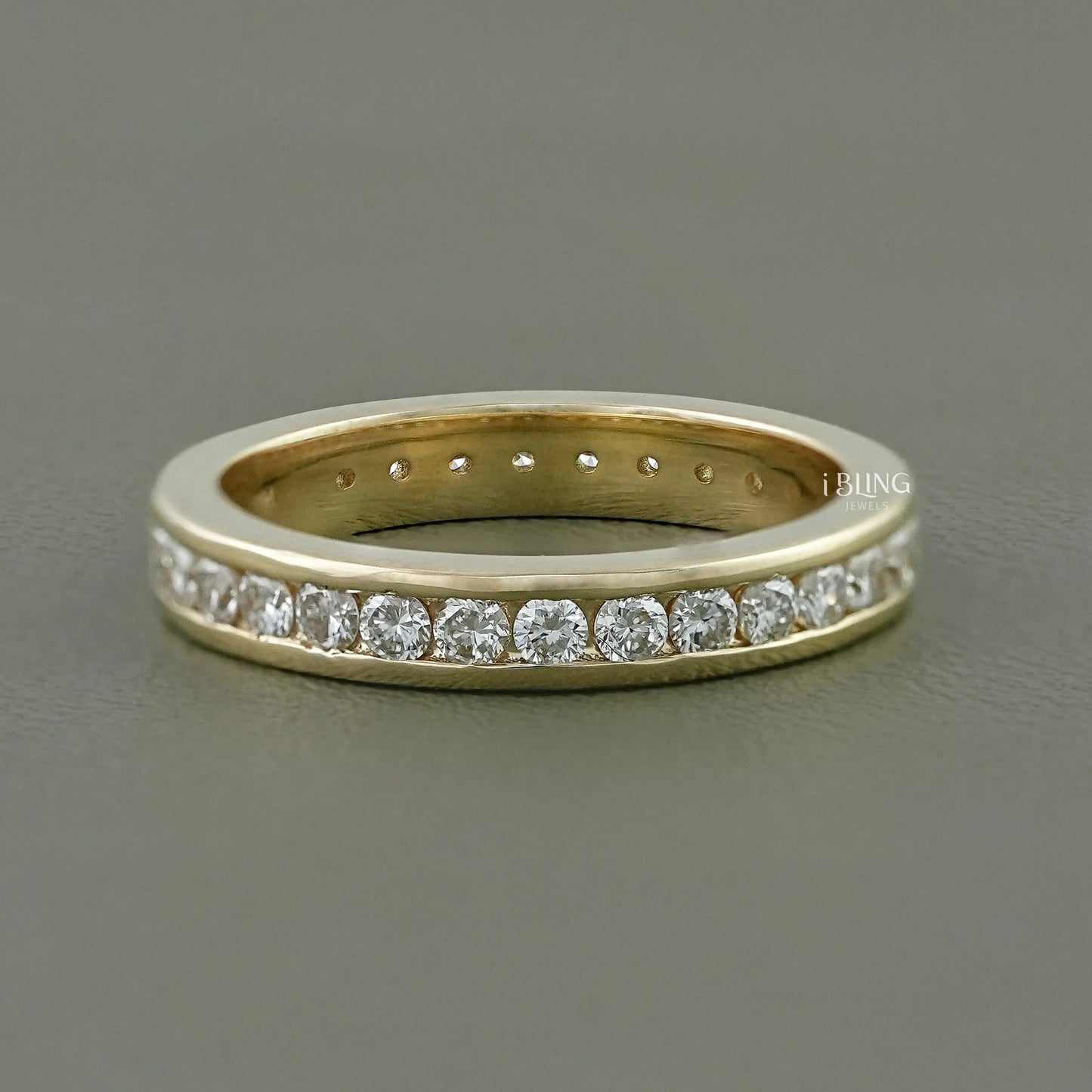 Round Diamond Channel Set Eternity Wedding Band Full Eternity