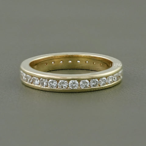 Round Diamond Channel Set Eternity Wedding Band
