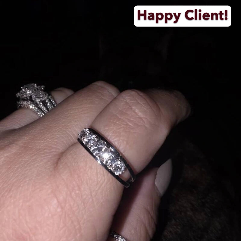 Round Five Stone Channel Set Diamond Wedding Band 5 Stone Ring