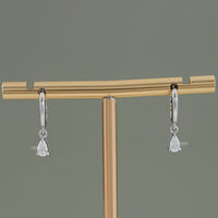 Pear Cut Lab Grown Diamond Drop Hoop