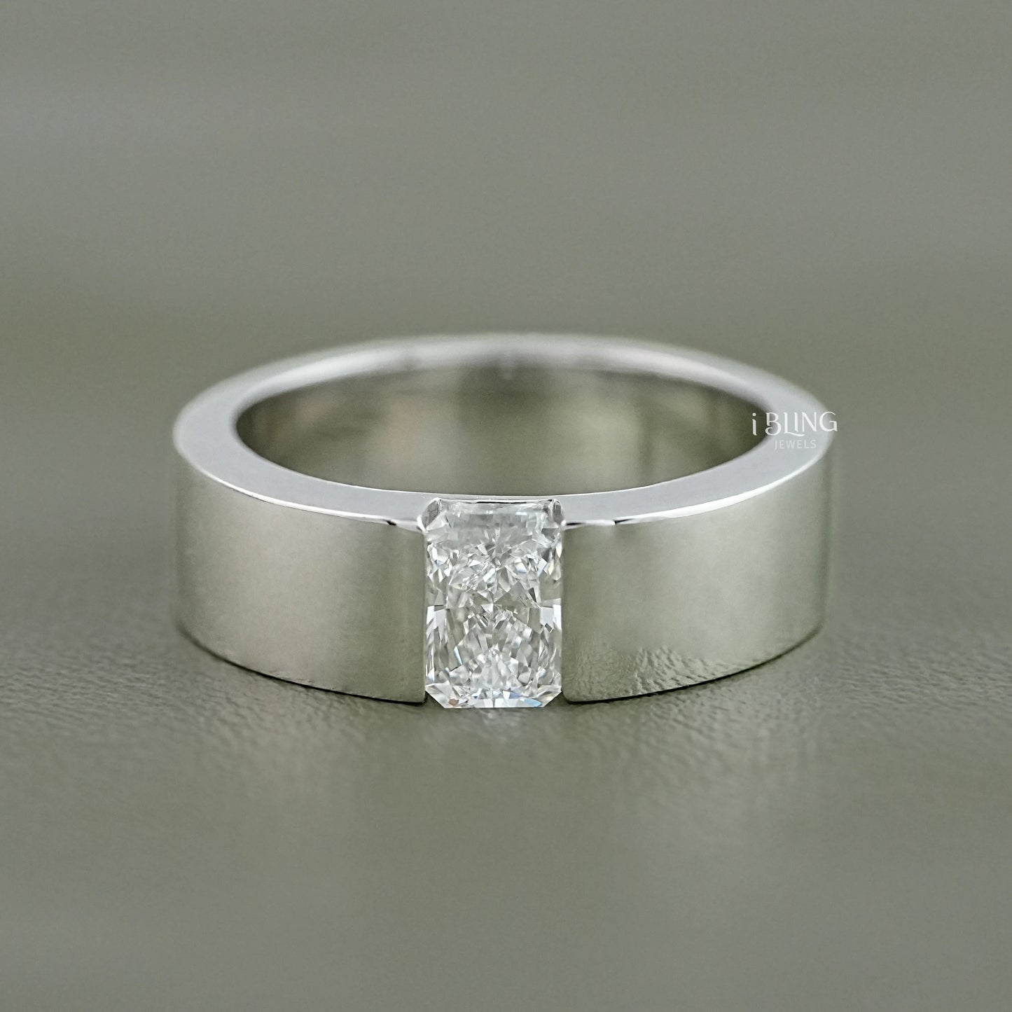 Radiant Cut Lab Grown Diamond Men's Band