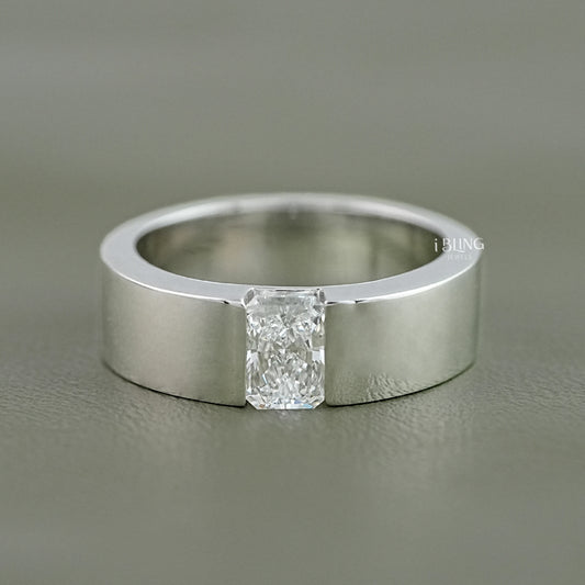 Radiant Cut Lab Grown Diamond Men's Band