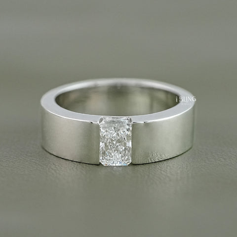 Radiant Cut Lab Grown Diamond Men's Band