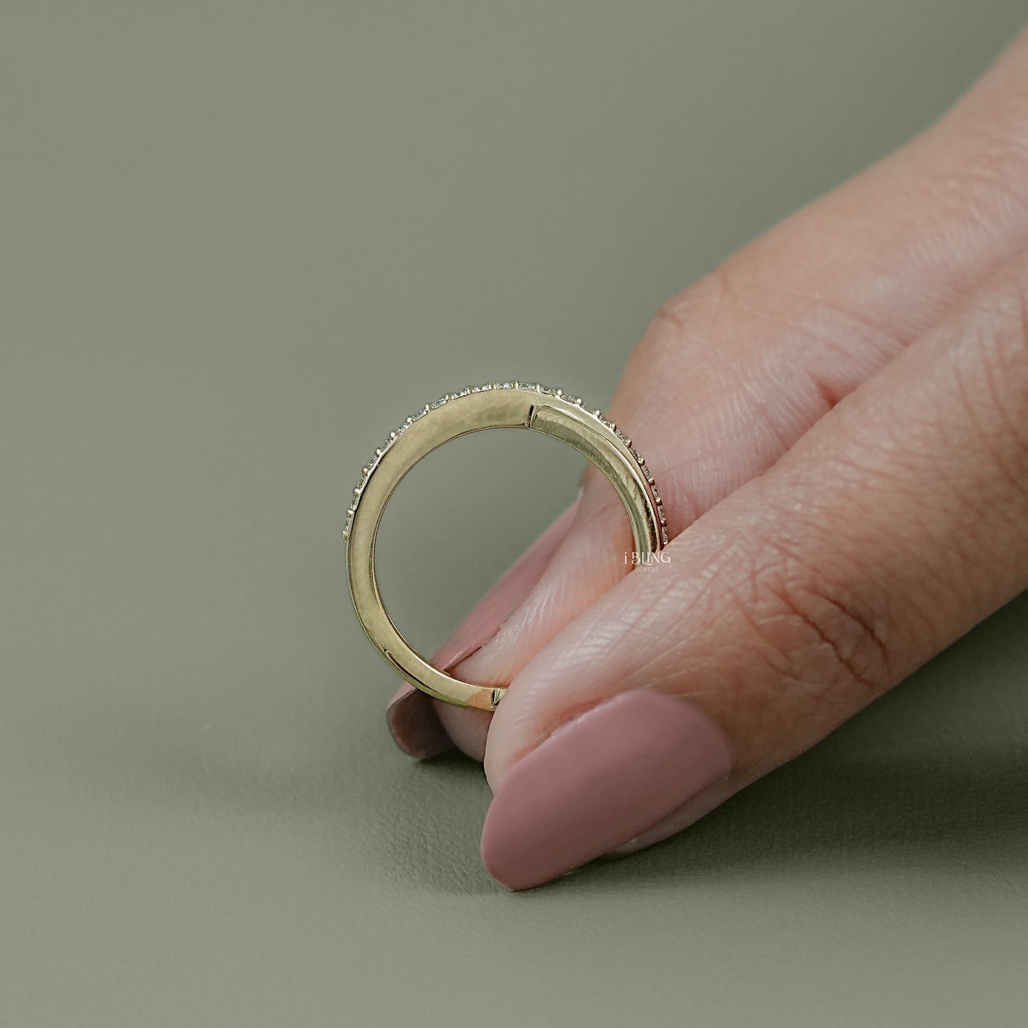 Round Cut Lab Grown Twisted Wedding Band