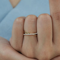 Round Cut Lab Grown Twisted Wedding Band