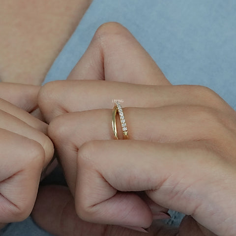 Round Cut Lab Grown Twisted Wedding Band