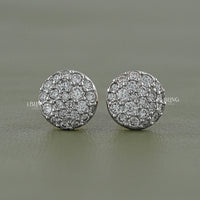 Round Lab Diamond Cluster Stud Earrings