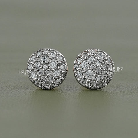 Round Lab Diamond Cluster Stud Earrings