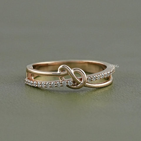 Round Cut Lab Grown Diamond Knot Wedding Band