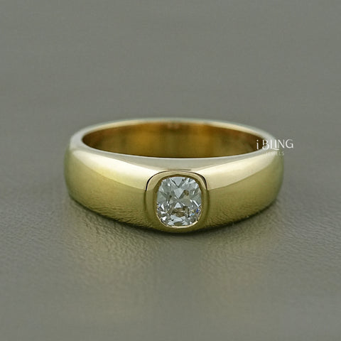 Old Mine Cushion Cut Diamond Wedding Band