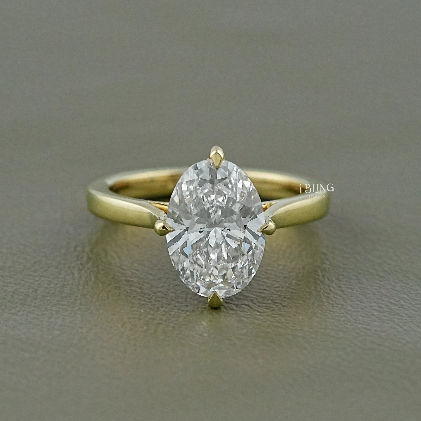 Oval Cut Lab Solitaire Diamond Engagement Ring Solitaire Ring