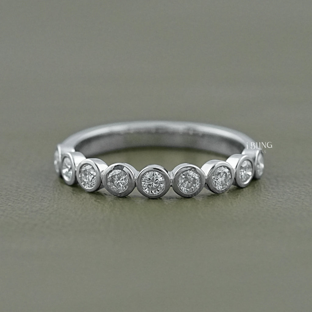 Bezel Set Lab Grown Diamond Half Eternity Band