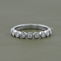 Bezel Set Lab Grown Diamond Half Eternity Band
