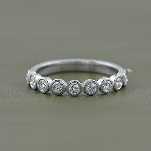 Bezel Set Lab Grown Diamond Half Eternity Band