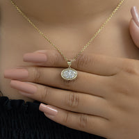 East West Oval Cut Lab Grown Diamond Pendant