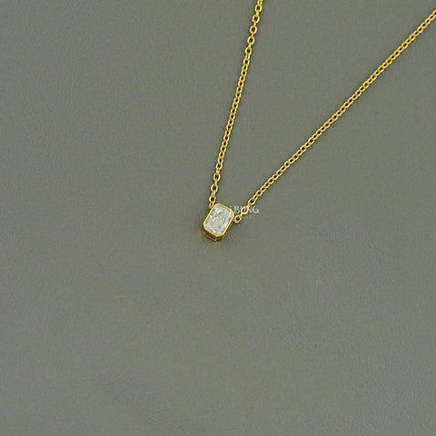 Radiant Cut Lab Diamond Solitaire Pendant Necklace