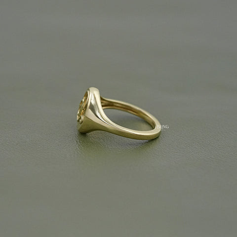 Yellow Gold Personalized Monogram Signet Ring
