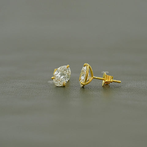 Oval Cut Lab Diamond Push Back Stud Earrings