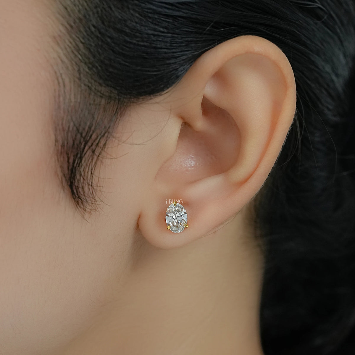 Oval Cut Lab Diamond Push Back Stud Earrings Earrings