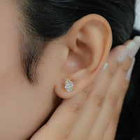 Oval Cut Lab Diamond Push Back Stud Earrings