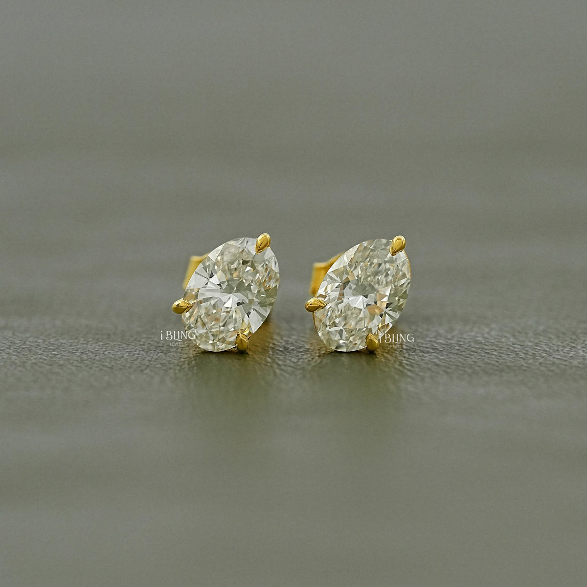 Oval Cut Lab Diamond Push Back Stud Earrings Earrings