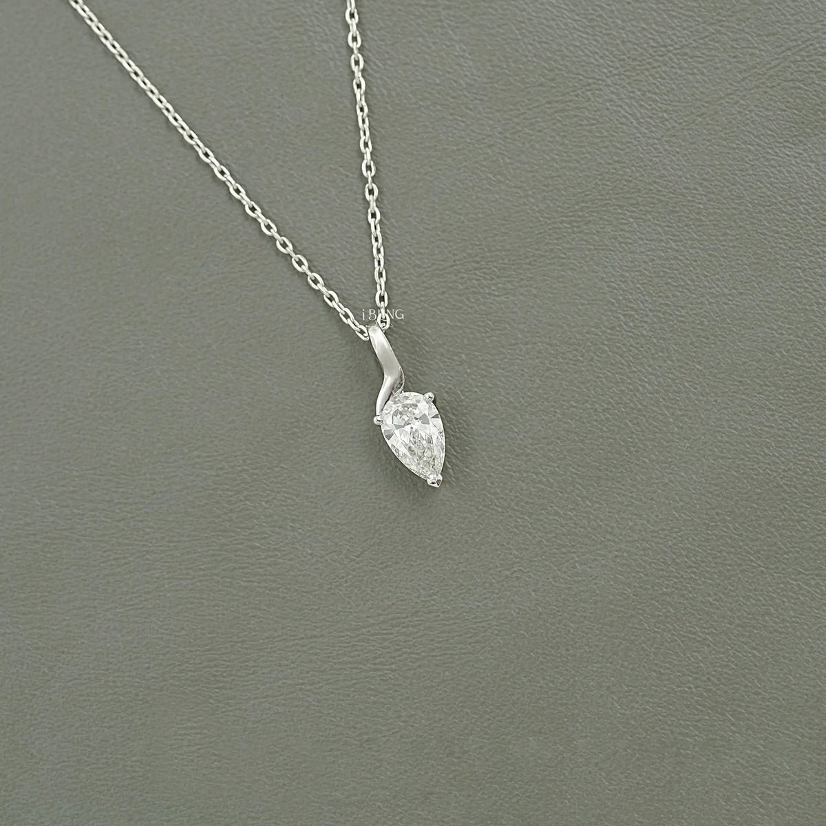Pear Cut Lab Diamond Solitaire Pendant Pendants