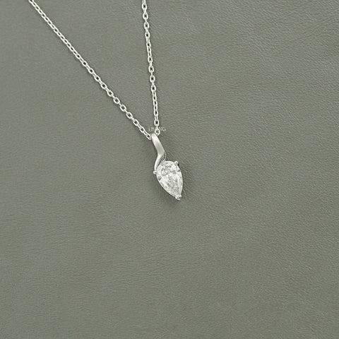 Pear Cut Lab Diamond Solitaire Pendant