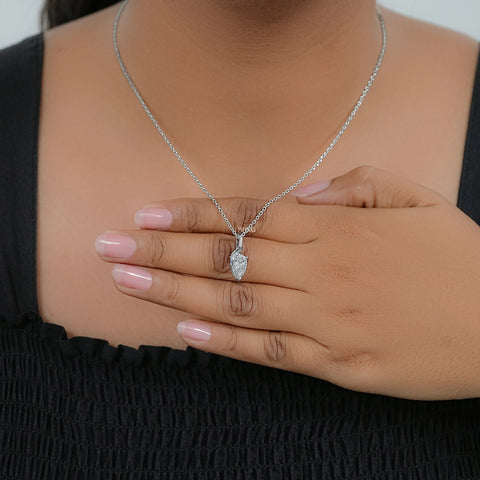 Pear Cut Lab Diamond Solitaire Pendant