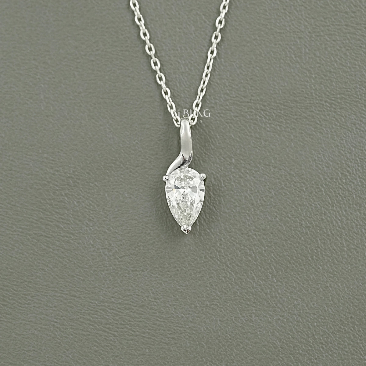 Pear Cut Lab Diamond Solitaire Pendant Pendants