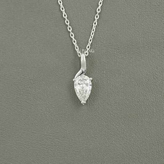 Pear Cut Lab Diamond Solitaire Pendant Pendants