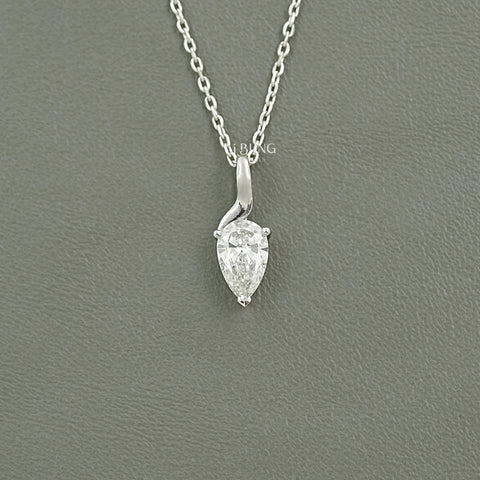 Pear Cut Lab Diamond Solitaire Pendant