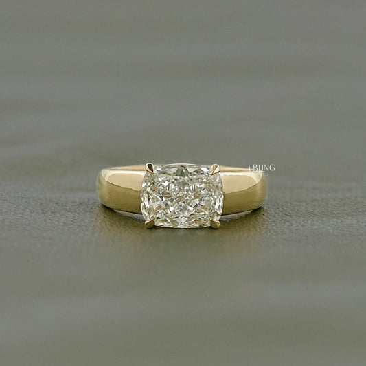 East West Cushion Cut Lab Grown Diamond Solitaire Ring Solitaire Ring