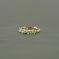 Round Cut Lab Diamond Half Eternity Wedding Band