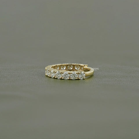Round Cut Lab Diamond Half Eternity Wedding Band