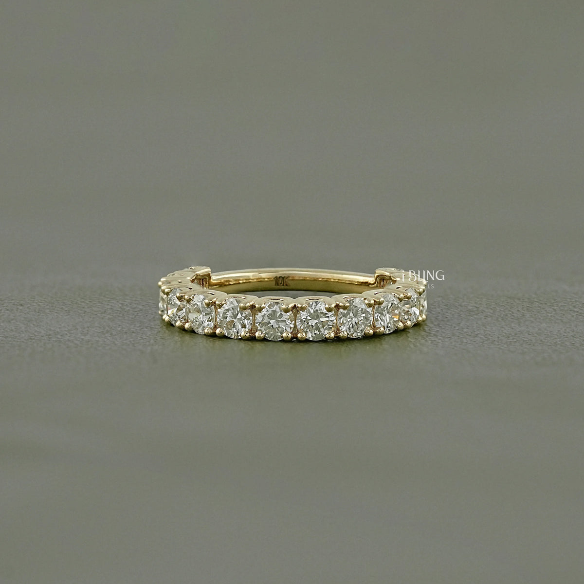 Round Cut Lab Diamond Half Eternity Wedding Band Wedding Band