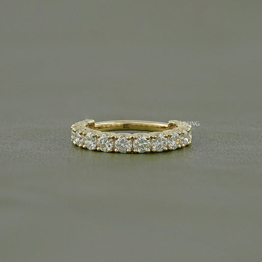 Round Cut Lab Diamond Half Eternity Wedding Band Wedding Band