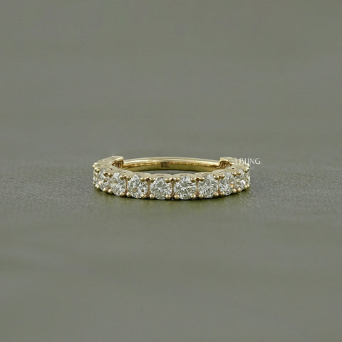 Round Cut Lab Diamond Half Eternity Wedding Band