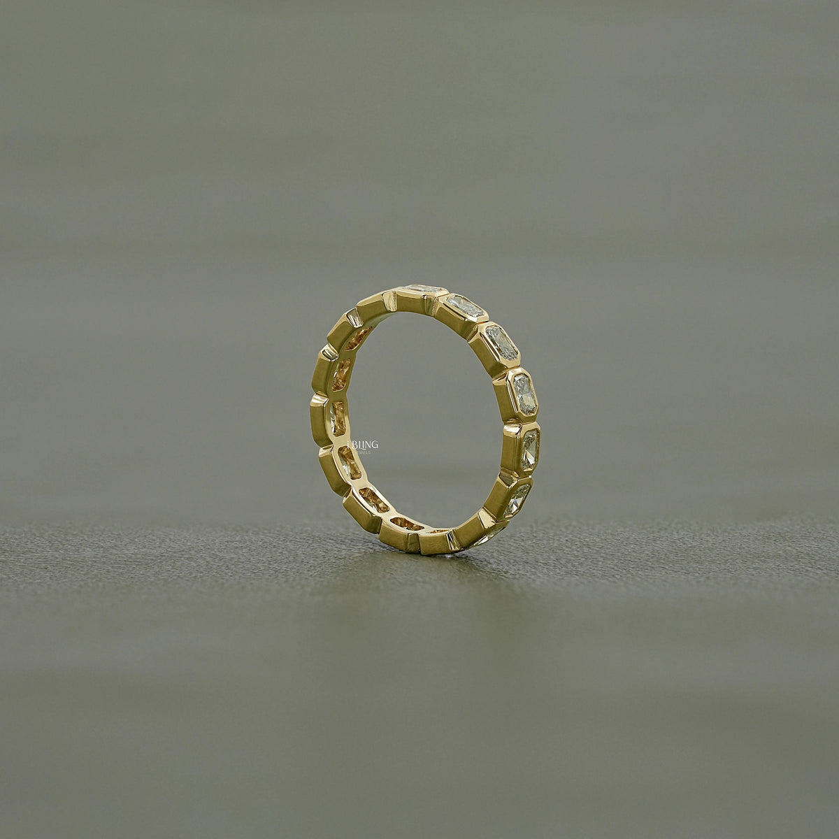Radiant Lab Diamond Bezel Set Wedding Band