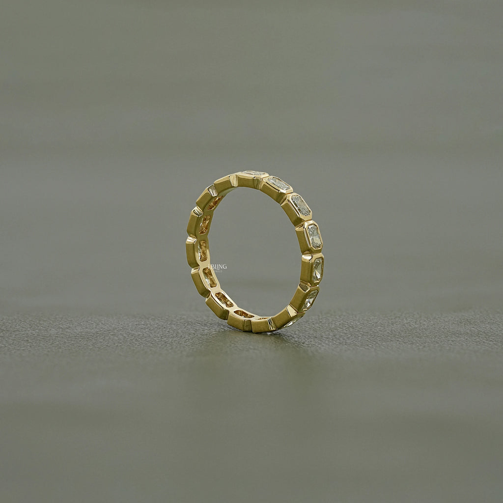 Radiant Lab Diamond Bezel Set Wedding Band
