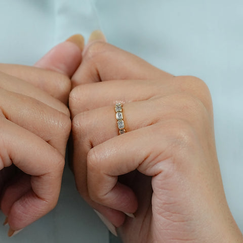 Radiant Lab Diamond Bezel Set Wedding Band