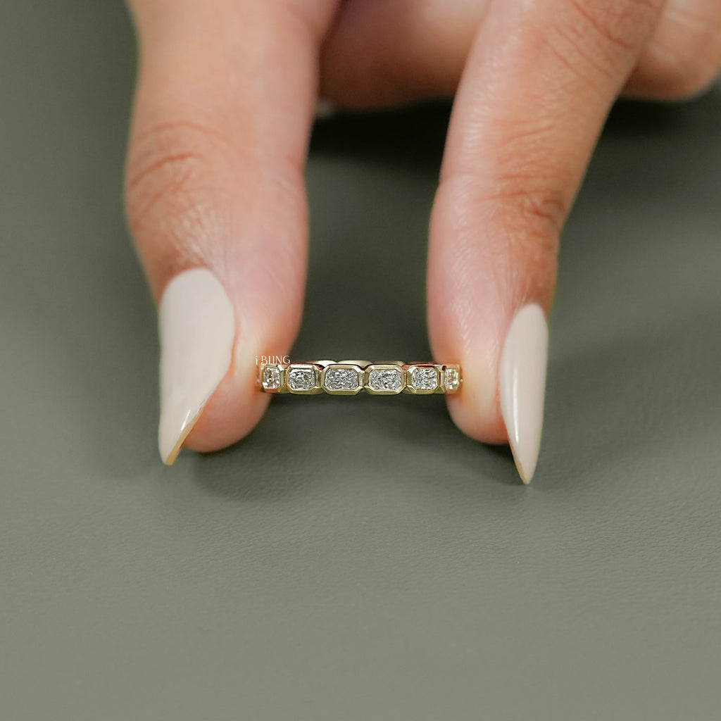 Radiant Lab Diamond Bezel Set Wedding Band