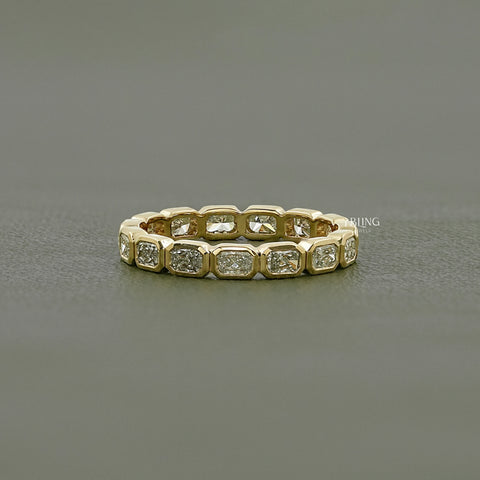 Radiant Lab Diamond Bezel Set Wedding Band